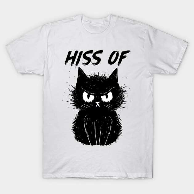 Funny Black Cat Hiss Off Meow Cat T-Shirt by antrazdixonlda